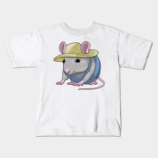 Mouse Farmer Hat Kids T-Shirt